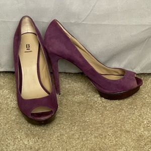 Bakers suede purple platform pumps